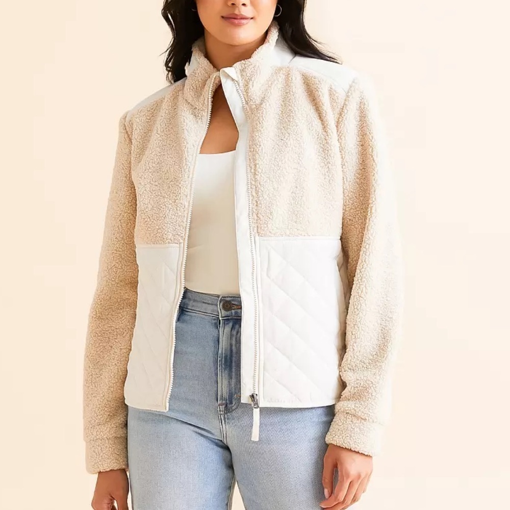 NWT Liv Outdoor Cori Sherpa Insulated Jacket cream white